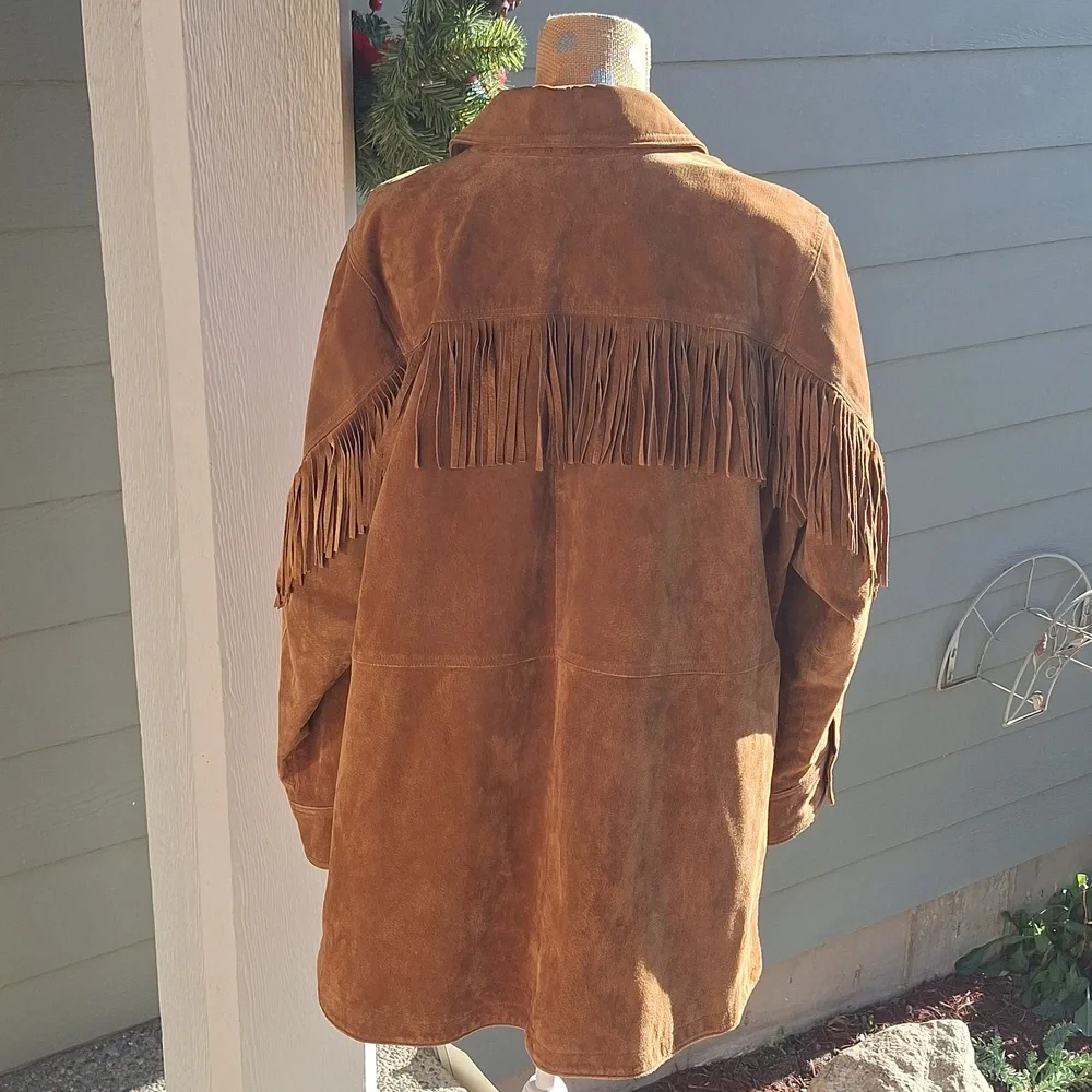 Anthropologie Danae fringe suede leather jacket size 2X western style shacket - Picture 7 of 12